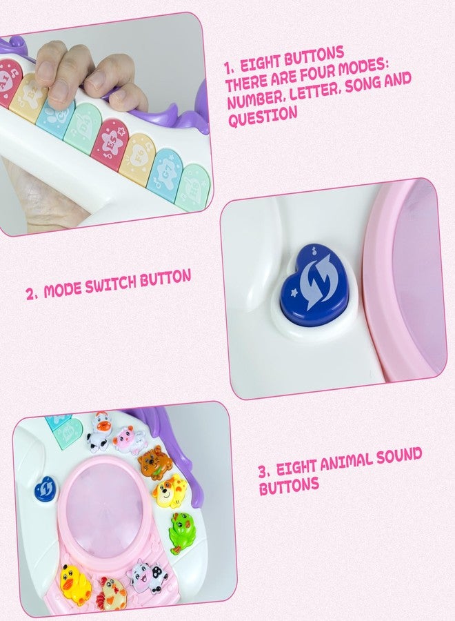 Ynanimery Kids Guitar, Kids Musical Instruments Toy for Child Toddler Boys Girls, Unicorn Guitar Toy with Animal Sounds & Music & Lights for 3 4 5 Year Old Girls Boys Birthday - Image 3